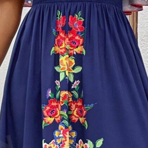 Floral Shirred Boho Dress
